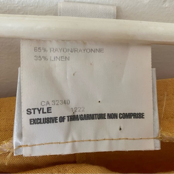 Vintage | Yellow Linen Blend Trousers | Lightweight Retro Summer Pants | Size 4 - Picture 11 of 11